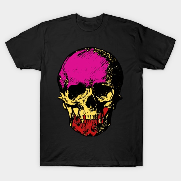 Vintage skull Halloween Colorful Birthday Gift T-Shirt by GBDesigner